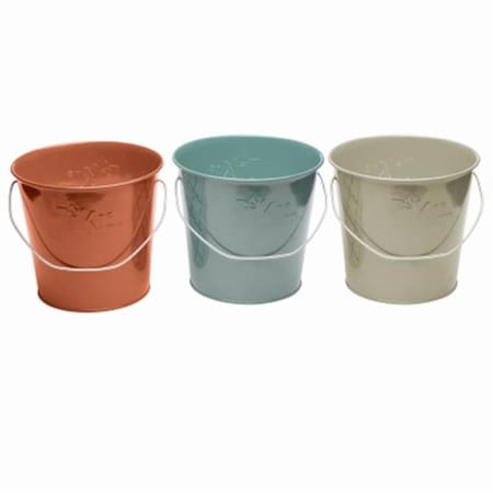 Lamplight Farms Lamplight Farms 231286 17 oz Sea Citro Bucket - Ivory; Coral & Blue 231286